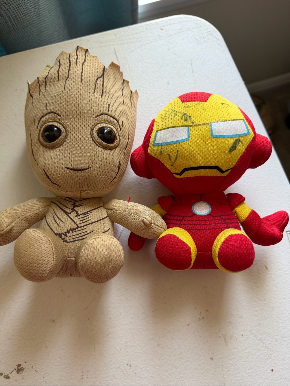 Red & Yellow Iron Man Plush Toy with Beige Groot Plush Buddy - Kids Toys